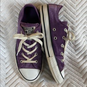 Kids Purple Velvet Converse Size 3